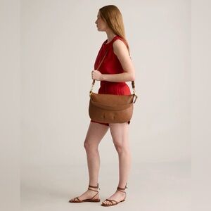 Italian Leather Convertible Crescent Handwoven Bag